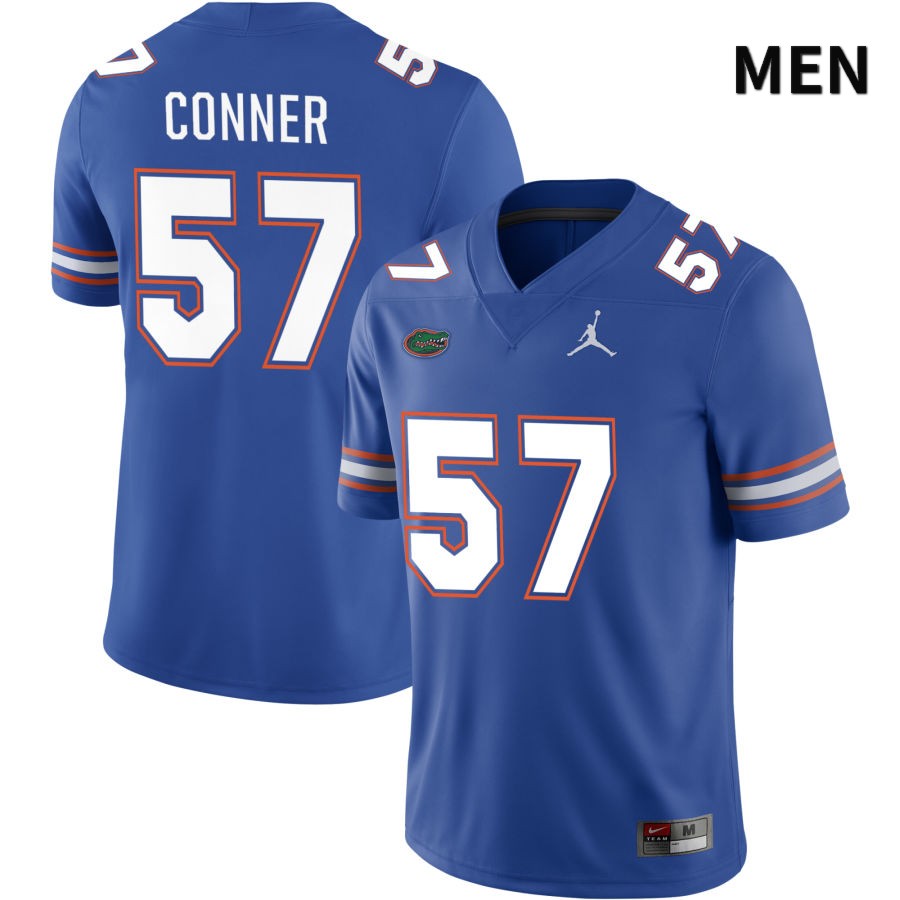 NCAA Florida Gators David Conner Men's #57 Jordan Brand Royal 2022 NIL Stitched Authentic College Football Jersey RNQ2864LL